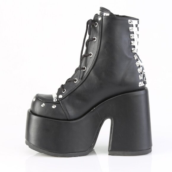 Platform Gothic Skull Lace Up Ankle Boots